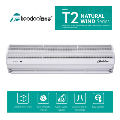 रिमोट कंट्रोल के साथ 230V एल्यूमीनियम एयर पर्दा 2000m3/h