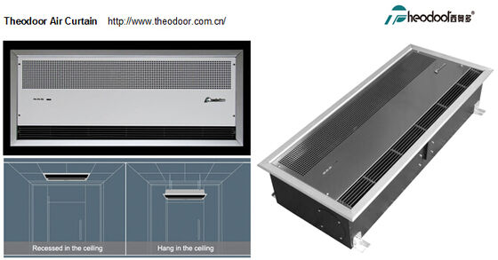 फैन कूलिंग या हीटिंग एयर के साथ रिसेस्ड सीलिंग विंड थर्मल एयर कर्टन हीटिंग बैरियर